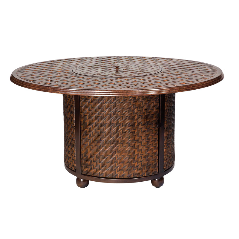 Woodard S540711 Fire Pits Firepit with Woven Base And Round Thatch Top