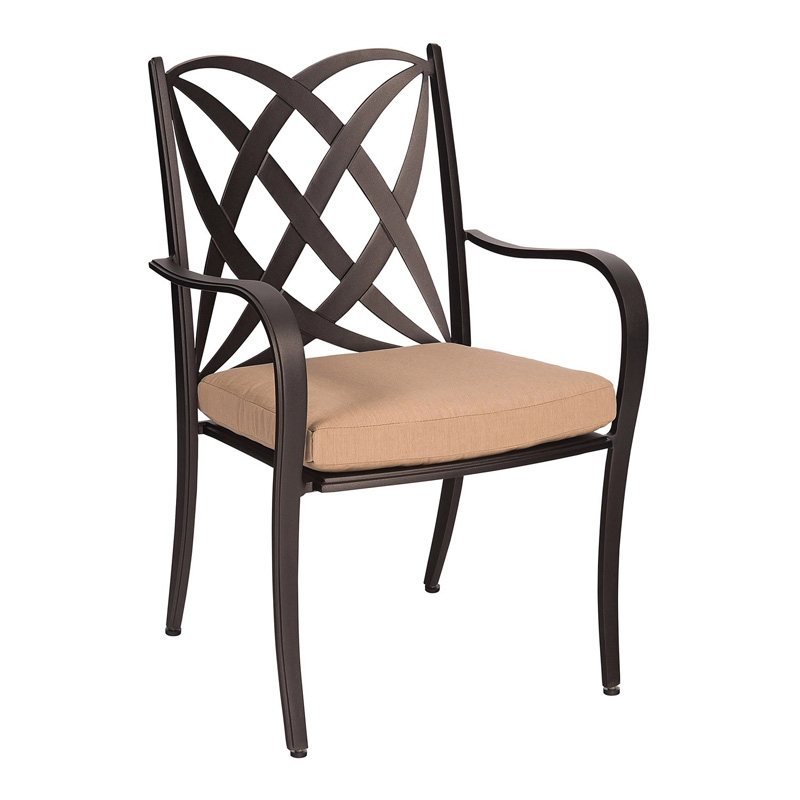 Woodard 7U0417ST Apollo Dining Arm Chair with Optional Cushion