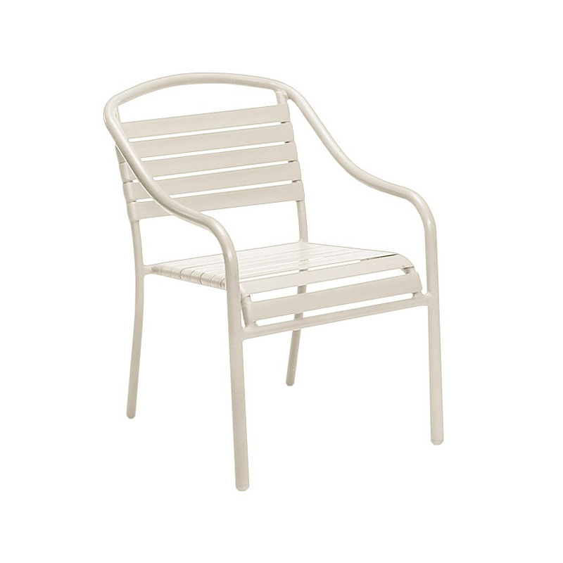 Woodard 23001N.44.1A Aluminum Poolside Baja White Arm Chair Stackable