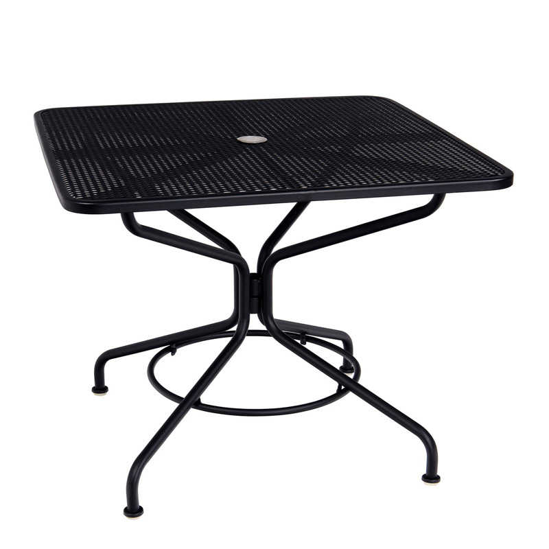 Woodard 280029N.92 Cafe Series Textured Black Plus 36 inch Square Dining Umbrella Table