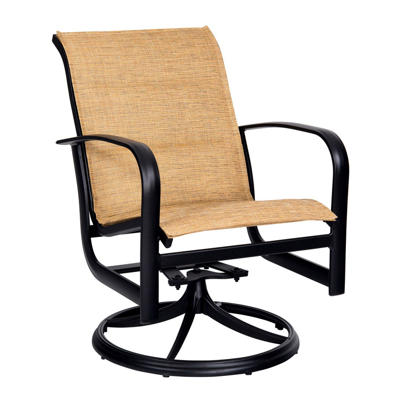 Woodard 2P0572 Fremont Padded Sling Swivel Rocker Dining Arm Chair