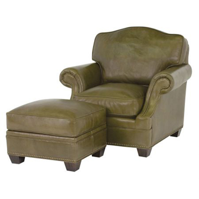 Classic Leather 86-22-AB-WT and 85-WT  Murano Arched Back Chair and Ottoman