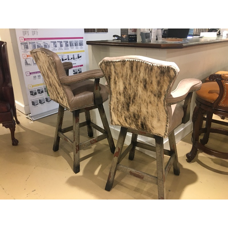 Bar Stool Pair Old Hickory Tannery