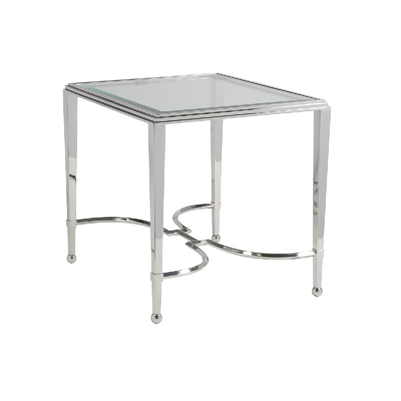 Artistica Home 2111-959 Ss Sangiovese Rect End Table Glass Top