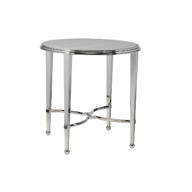 Artistica Home 2112-950 Ss Sangiovese End Table with Marble Top