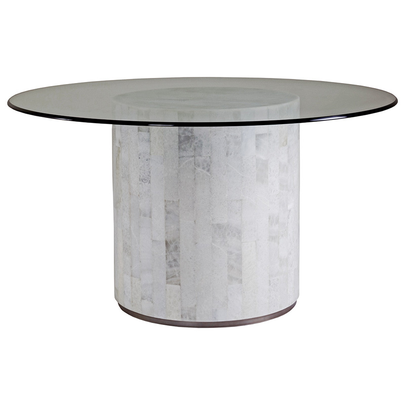 Artistica Home 2080-870-56C Greta Round Dining Table with Glass Top