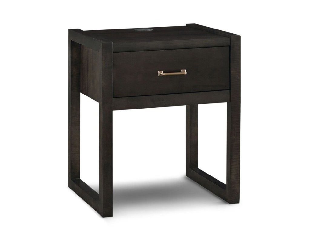 Bassett 2224-0271A BenchMade Braddock Maple Bedside Table with Charger