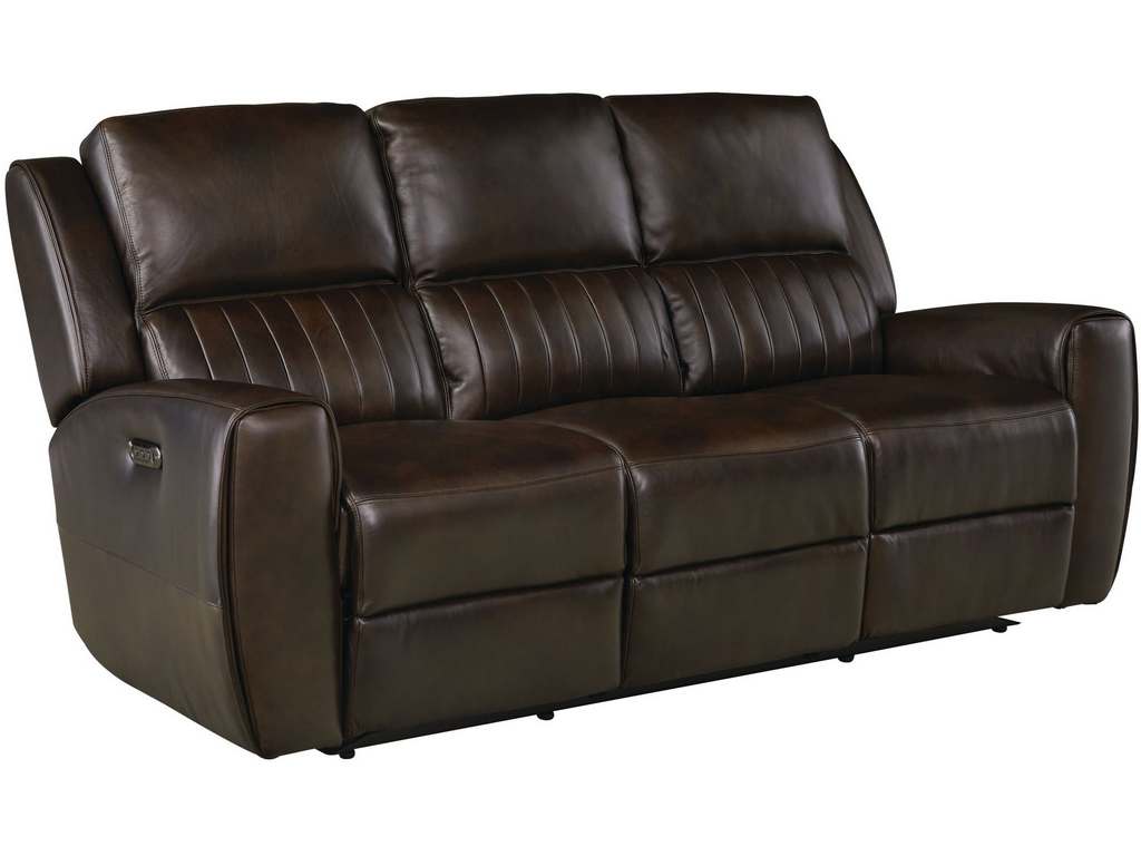 Club Level By Bassett 3753-P62C Aberdeen Power Motion Sofa in Walnut Leather