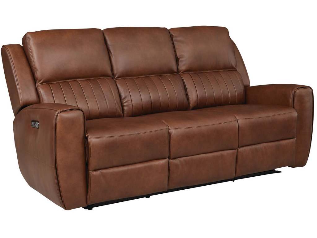 Club Level By Bassett 3753-P0W Aberdeen Power Motion Sofa in Chestnut Leather