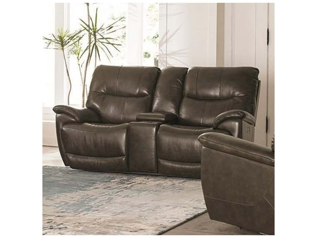 Club Level By Bassett 3713-PC42T Brookville Console Power Reclining Love Seat