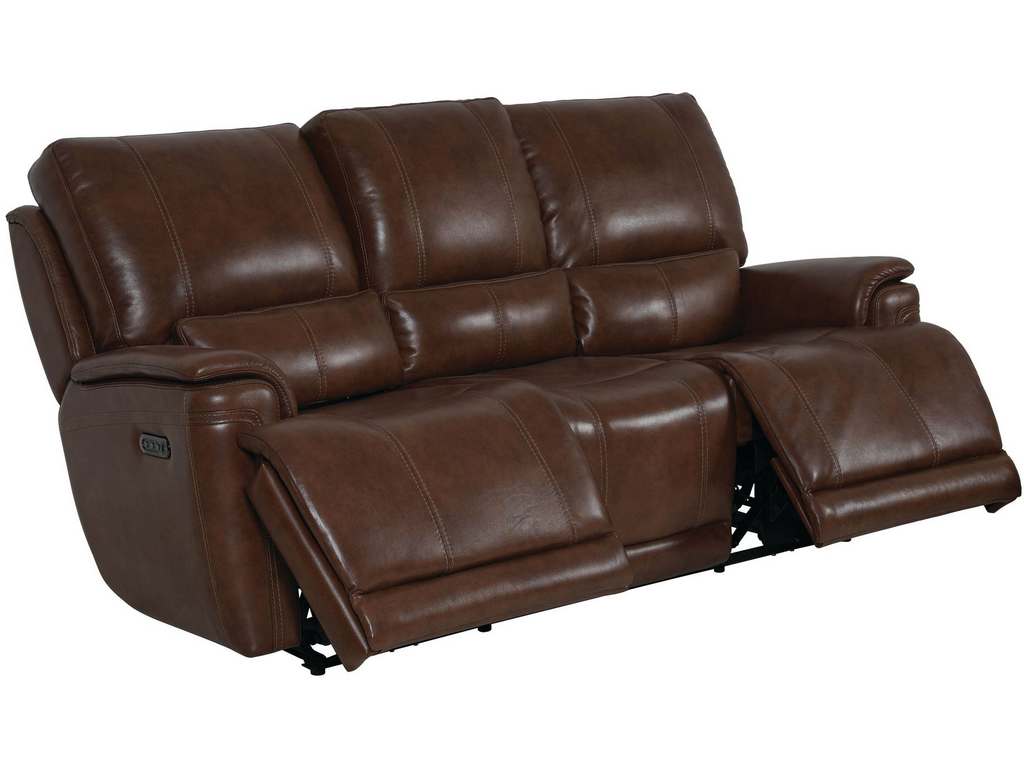 Club Level By Bassett 3749-P62U Burlington Power Motion Sofa in Umber Leather