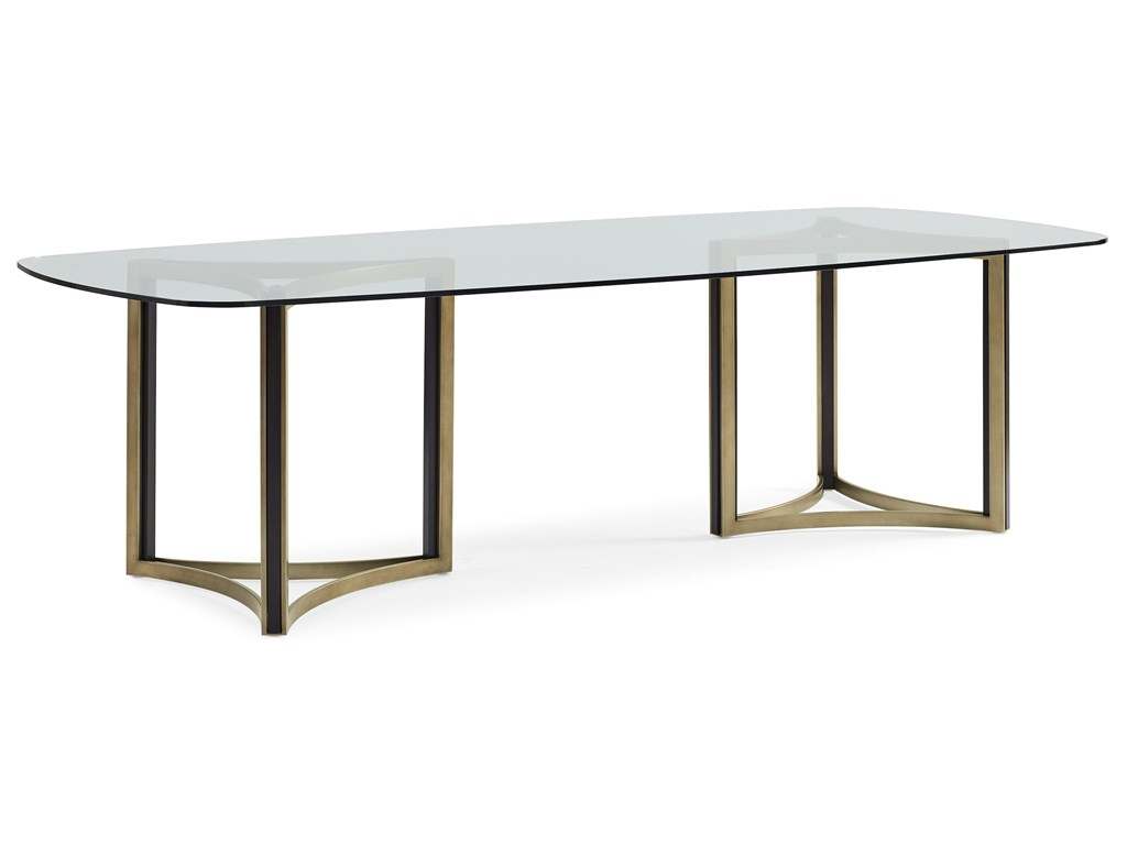 Caracole M112-019-203 Modern Remix Double Pedestal Glass Top Dining Table
