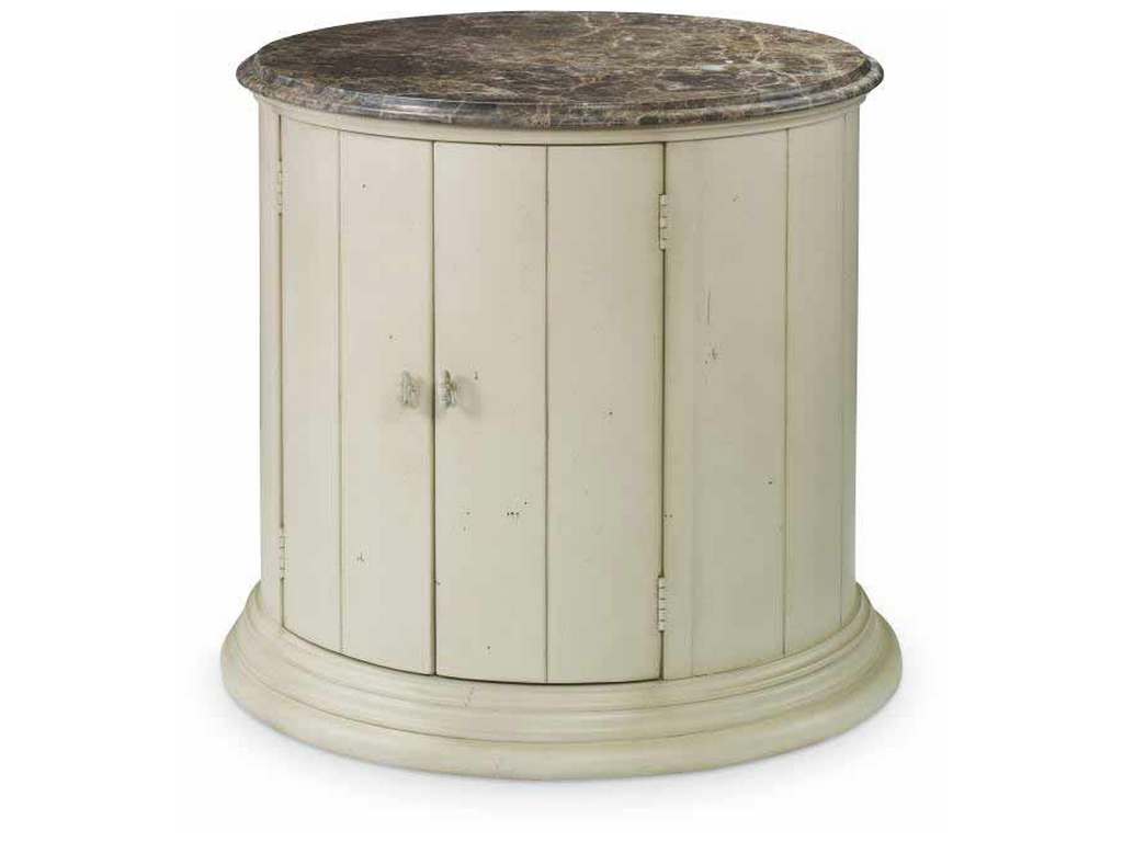 Century 429-623M Town and Country Barrel Commode With Brown Marble Top
