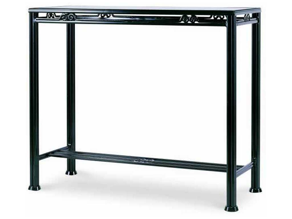 Century AE-D41-87 Thomas O Brien Outdoor Augustine Metal Bar Table with Tempered Glass