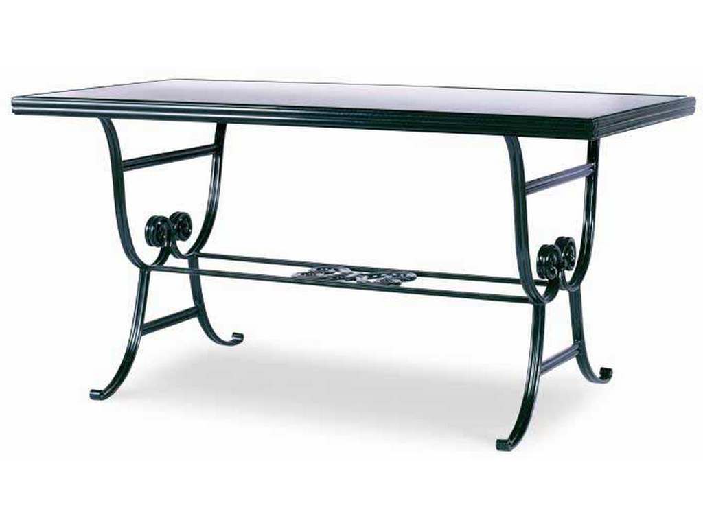 Century AE-D41-92 Thomas O Brien Outdoor Augustine Metal Dining Table with Scroll Base and Tempered Glass