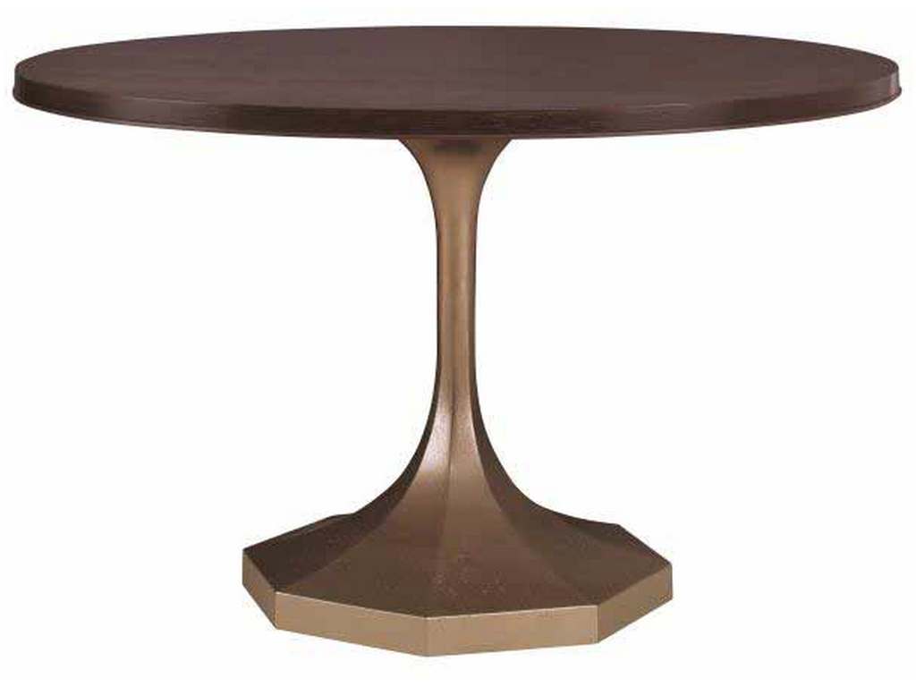Century C79-304 Carrier and Company Case Molly Gold Pedestal 48 inch Dining Table