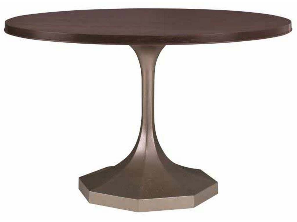 Century C79-306 Carrier and Company Case Molly Silver Pedestal 48 inch Dining Table