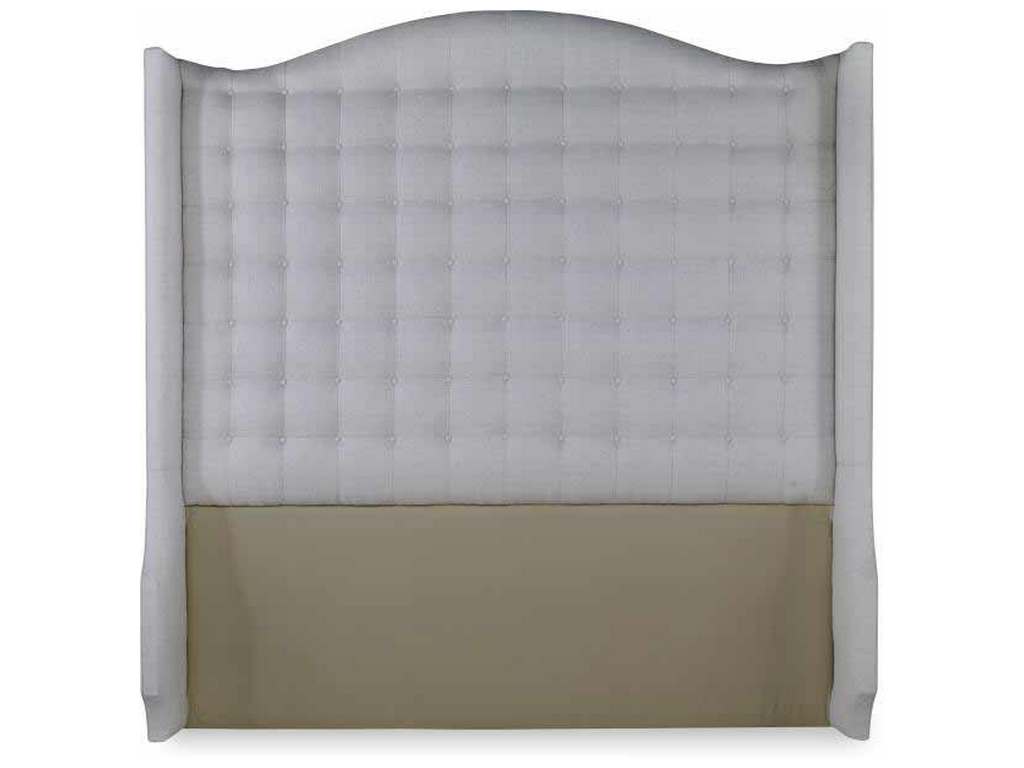 Century CR9-123K-HB Details Wing Bed Fully Upholstered Tall Wing Headboard King Size