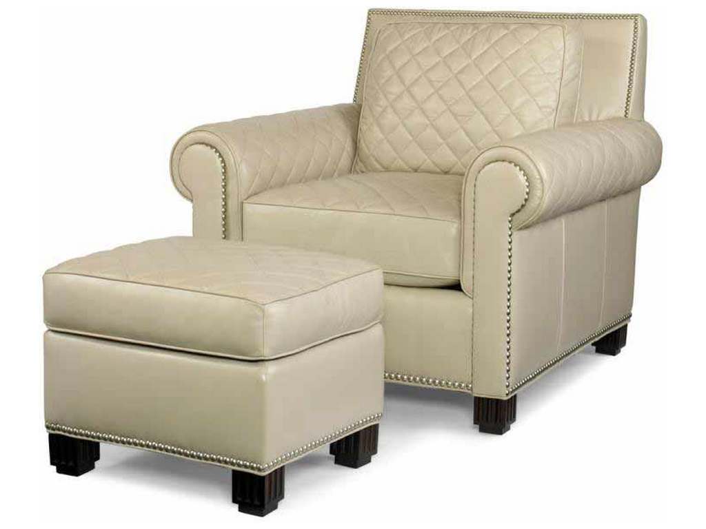 Century PLR-57CO-FROST Century Trading Company Lyndon Quilted Chair With Ottoman