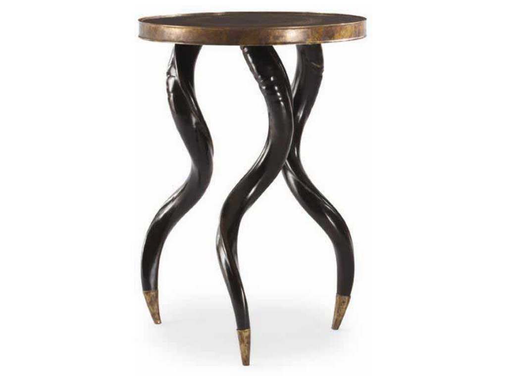 Century SF5047 Grand Tour Furniture Faux Horn Ebony Chairside Table