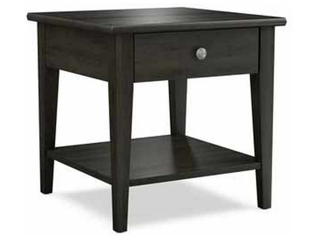Durham 905-531B Solid Accents 24 inch Square End Table with Drawer and Shelf