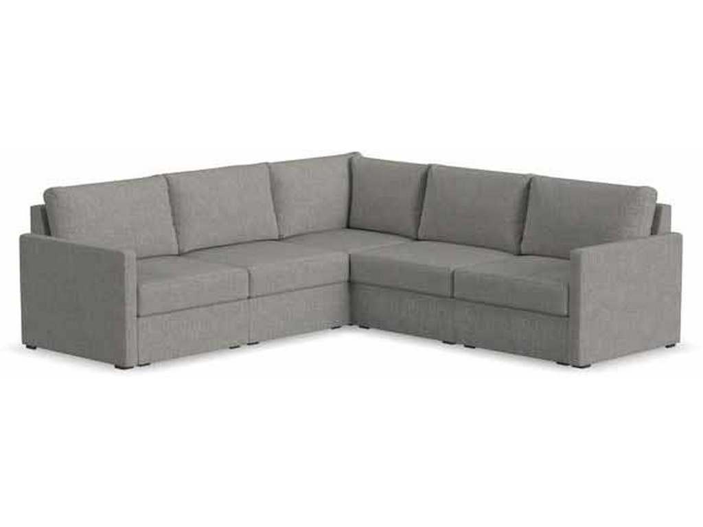 Flexsteel 90225NSEC31302 Flex 5 Seat Sectional with Narrow Arm Pebble