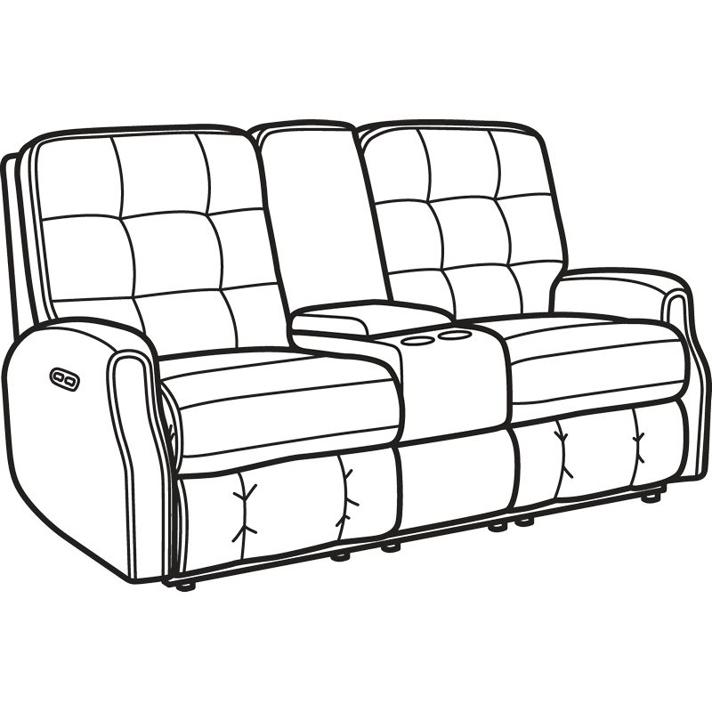 Flexsteel 2882-601H Devon Fabric Power Reclining Loveseat with Console and Power Headrests and without Nailhead Trim