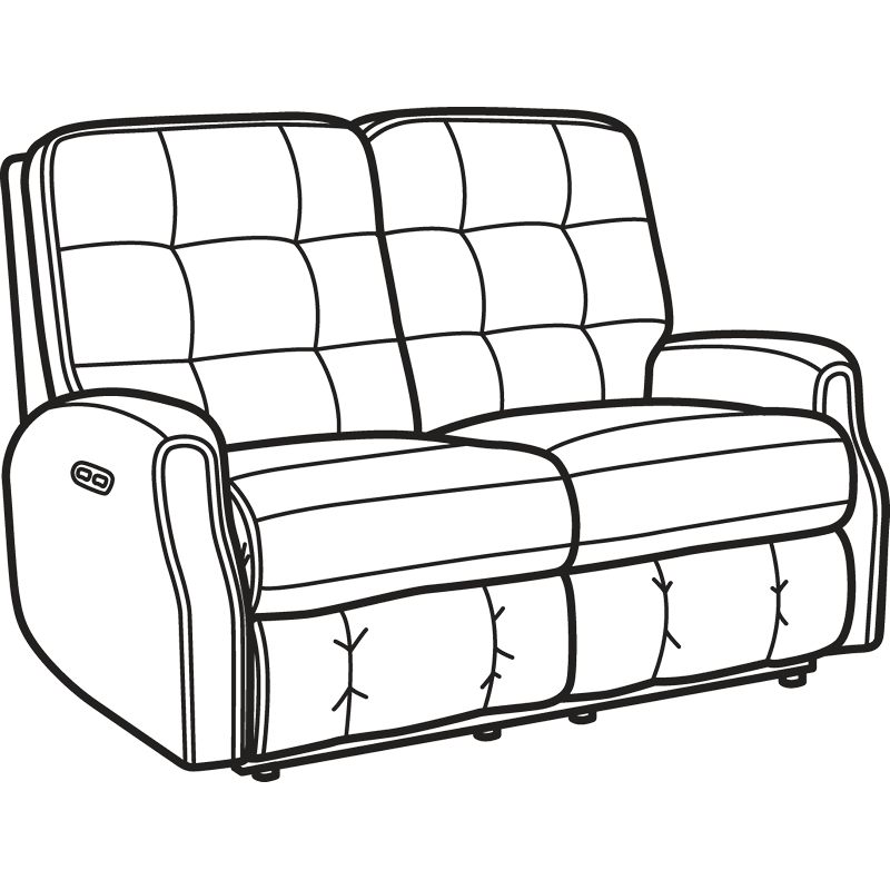Flexsteel 2882-60H Devon Fabric Power Reclining Loveseat with Power Headrests and without Nailhead Trim
