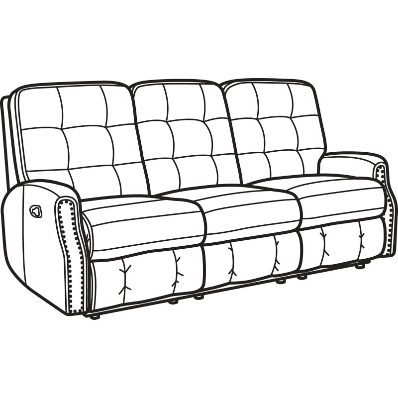 Flexsteel 3881-62 Devon Leather Reclining Sofa with Nailhead Trim