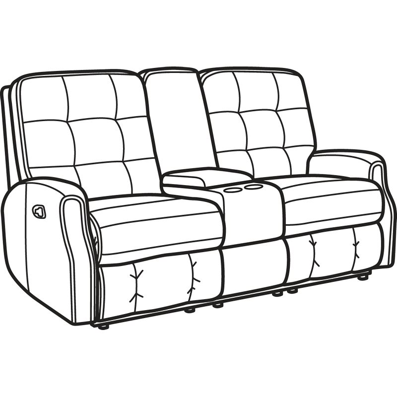 Flexsteel 3882-601 Devon Leather Reclining Loveseat with Console and without Nailhead Trim