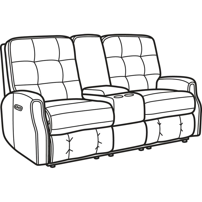 Flexsteel 3882-601H Devon Leather Power Reclining Loveseat with Console and Power Headrests and without Nailhead Trim