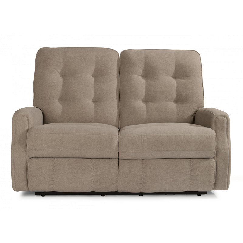 Flexsteel 3882-60H Devon Leather Power Reclining Loveseat with Power Headrests and without Nailhead Trim