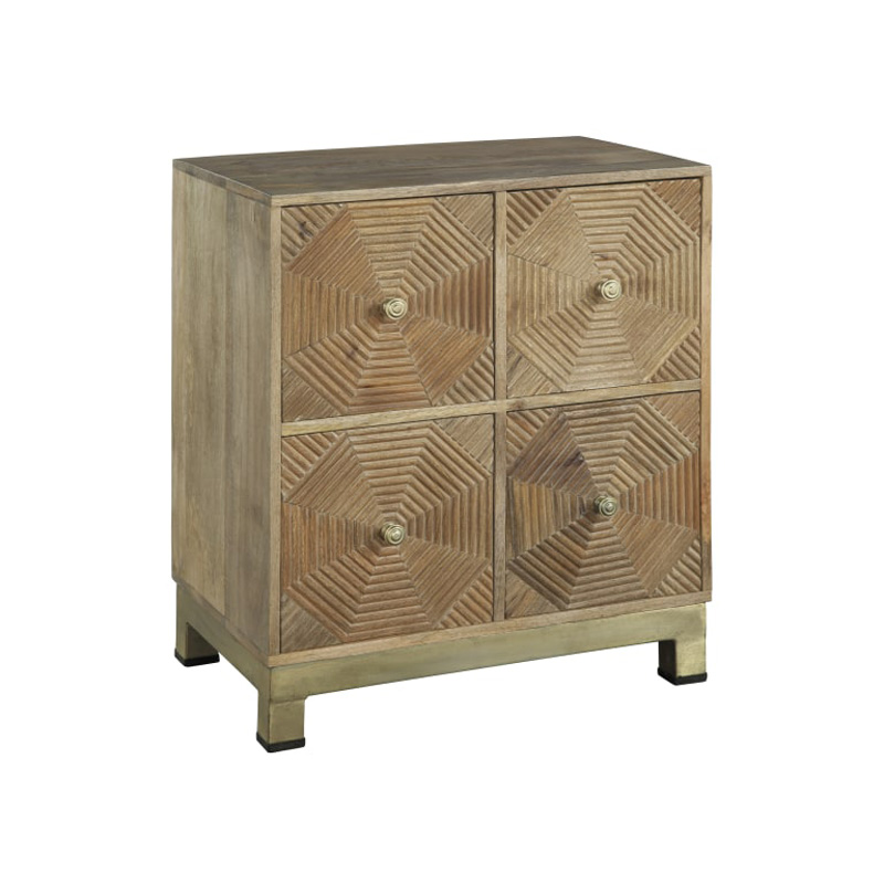 Hekman 27928 Accents and Occasional Drawer Chest with Carved Hex Pattern