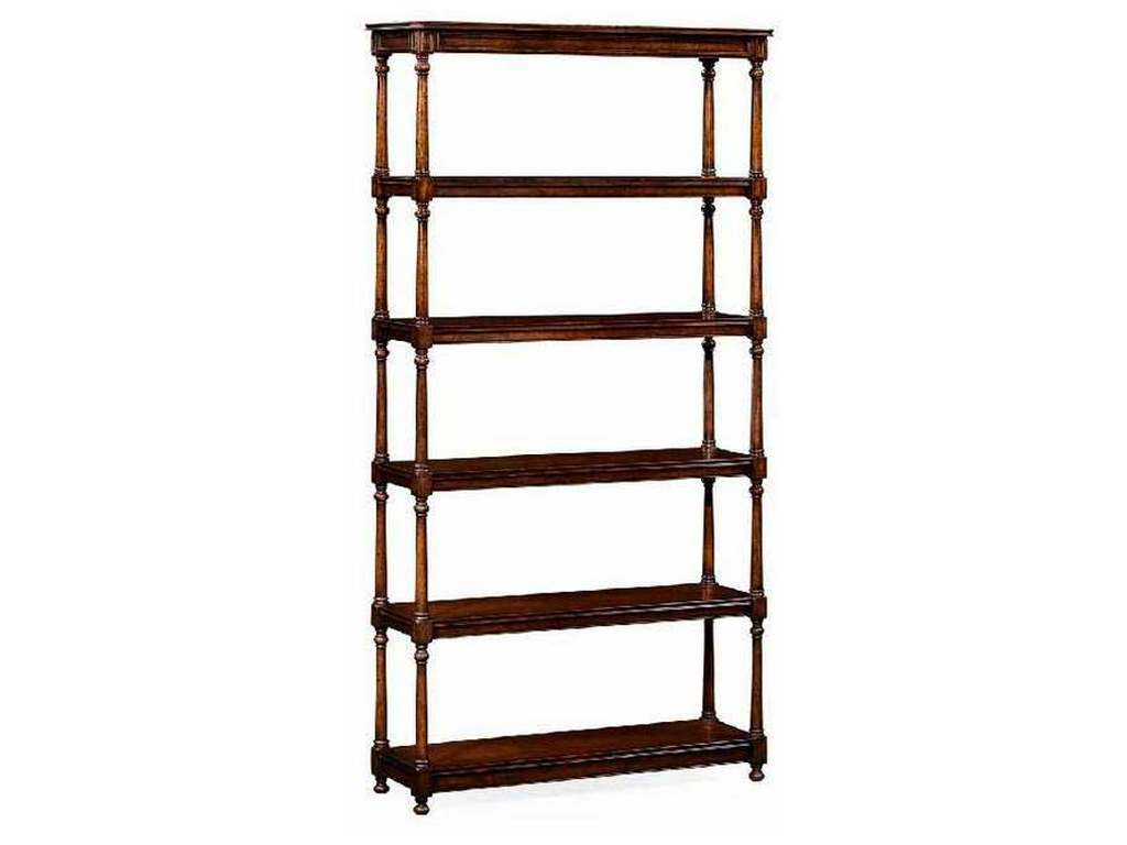 Jonathan Charles 495022-WAL Country Farmhouse Five Tier Etagere with Double Column Supports