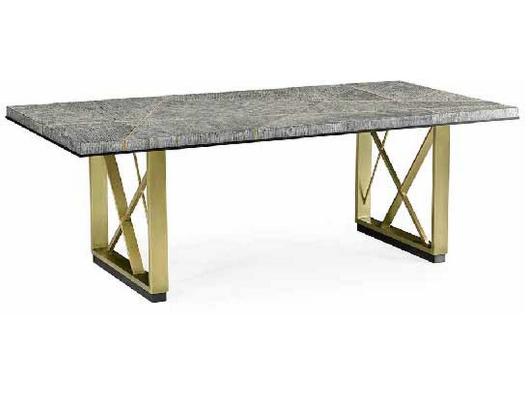 Jonathan Charles 500290-84L-DFO Geometric 84 inch Casual Transitional Rectangular Dark French Oak Dining Table