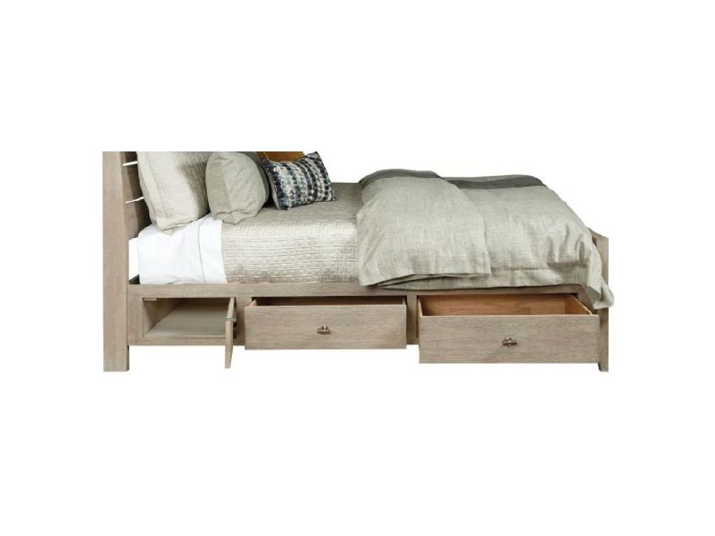 Kincaid 939-315P Symmetry Incline Queen Oak High Bed with Storage Rails Complete