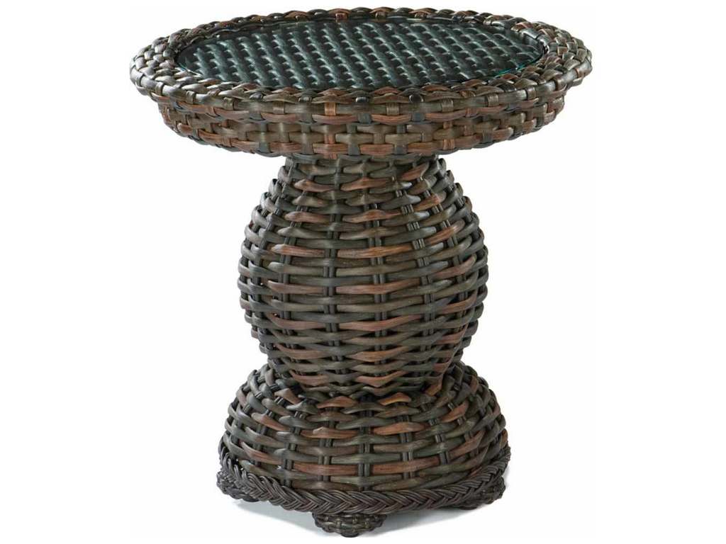Lane Venture 9790-22 South Hampton End Table Woven Top with Glass