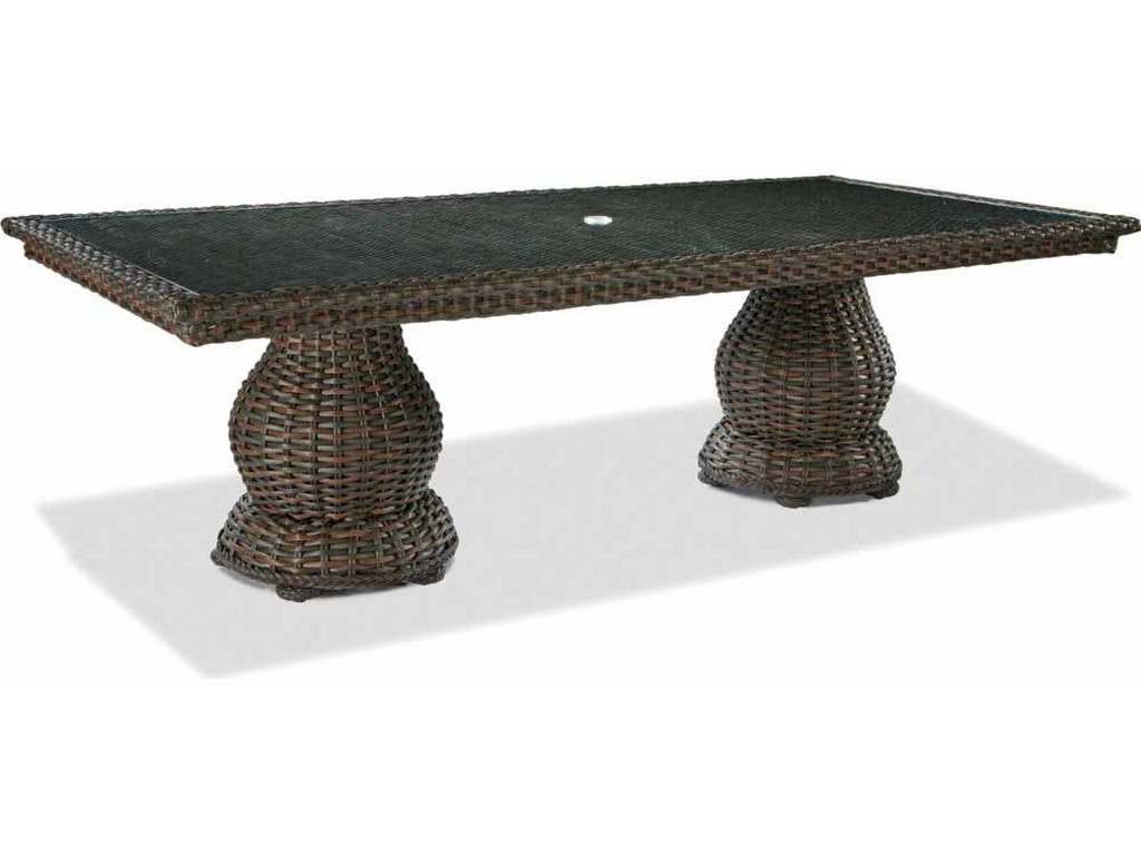 Lane Venture 9790-95 South Hampton 46 X 96 Double Pedestal Dining Table with Glass