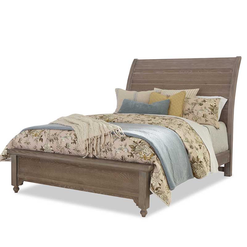 Laurel Mercantile  LMCO Home Rogers Sleigh Bed with Low Profile Footboard