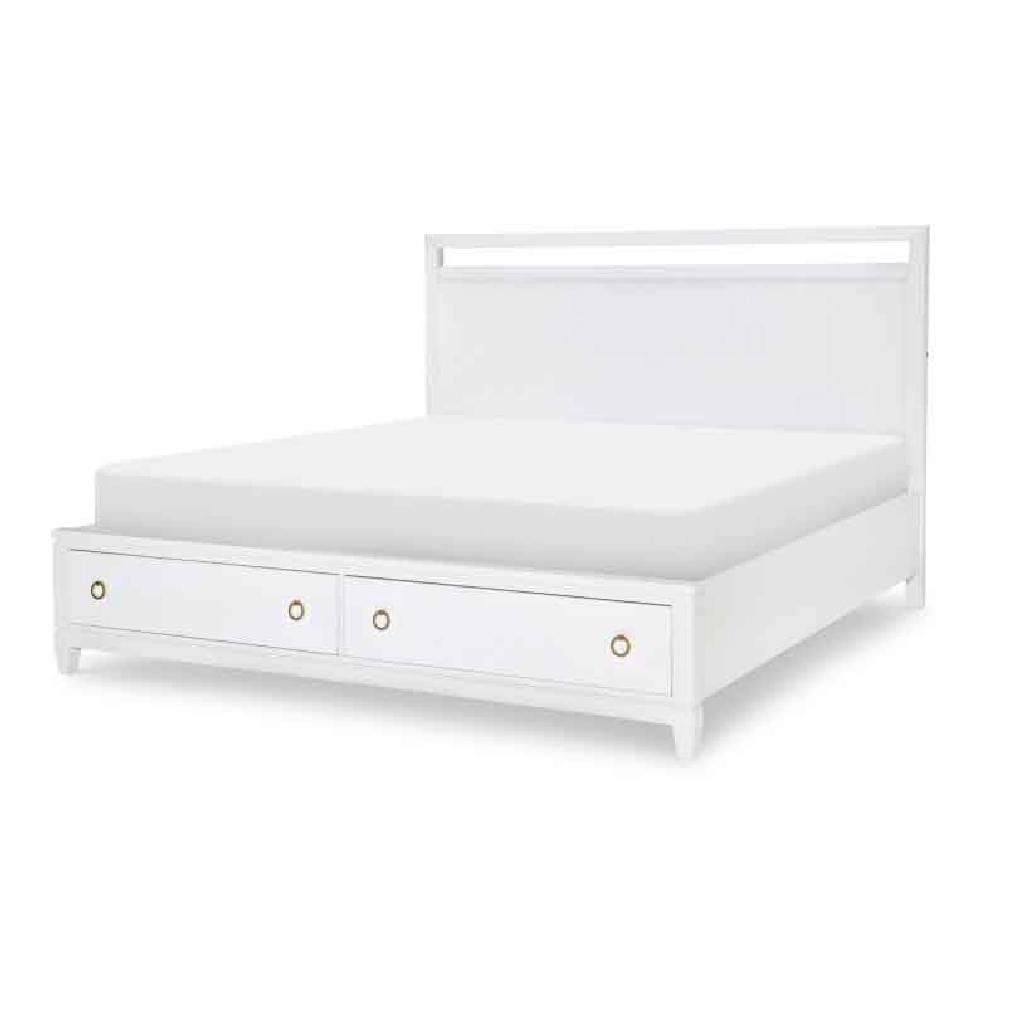 Legacy Classic 1160-4135K 1160-4105 1160-4235 1160-4904 Summerland White Finish Panel Bed with Storage Queen
