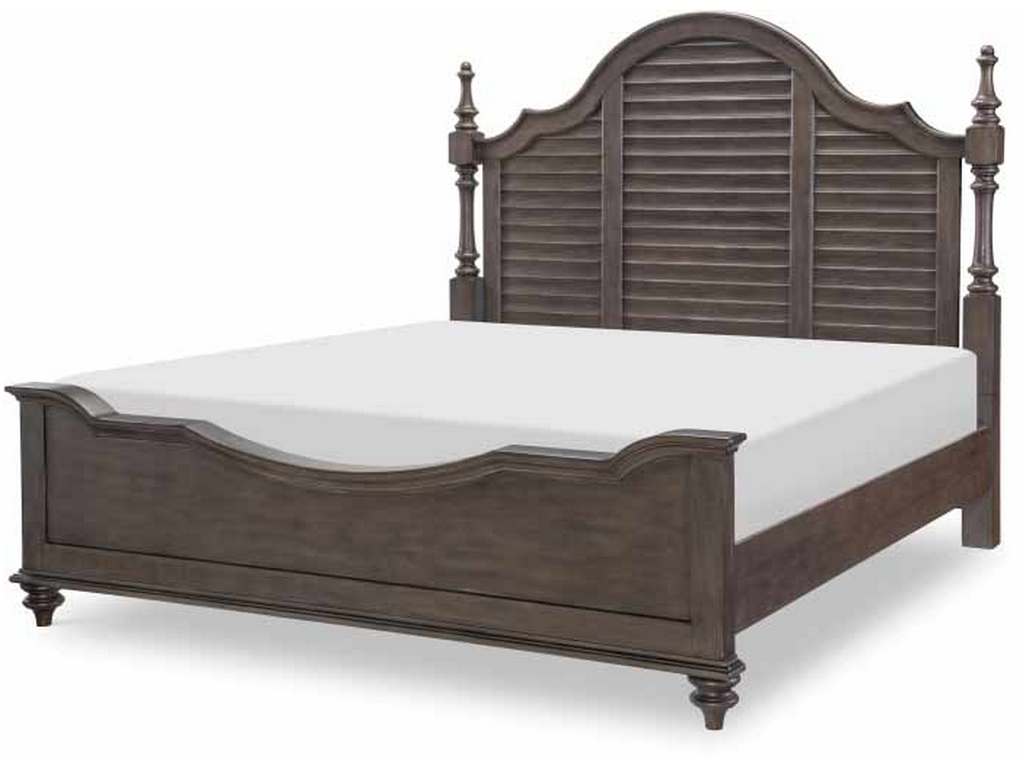 Legacy Classic 2312-4105K Kingston Dark Sable Louvered Poster Bed Queen