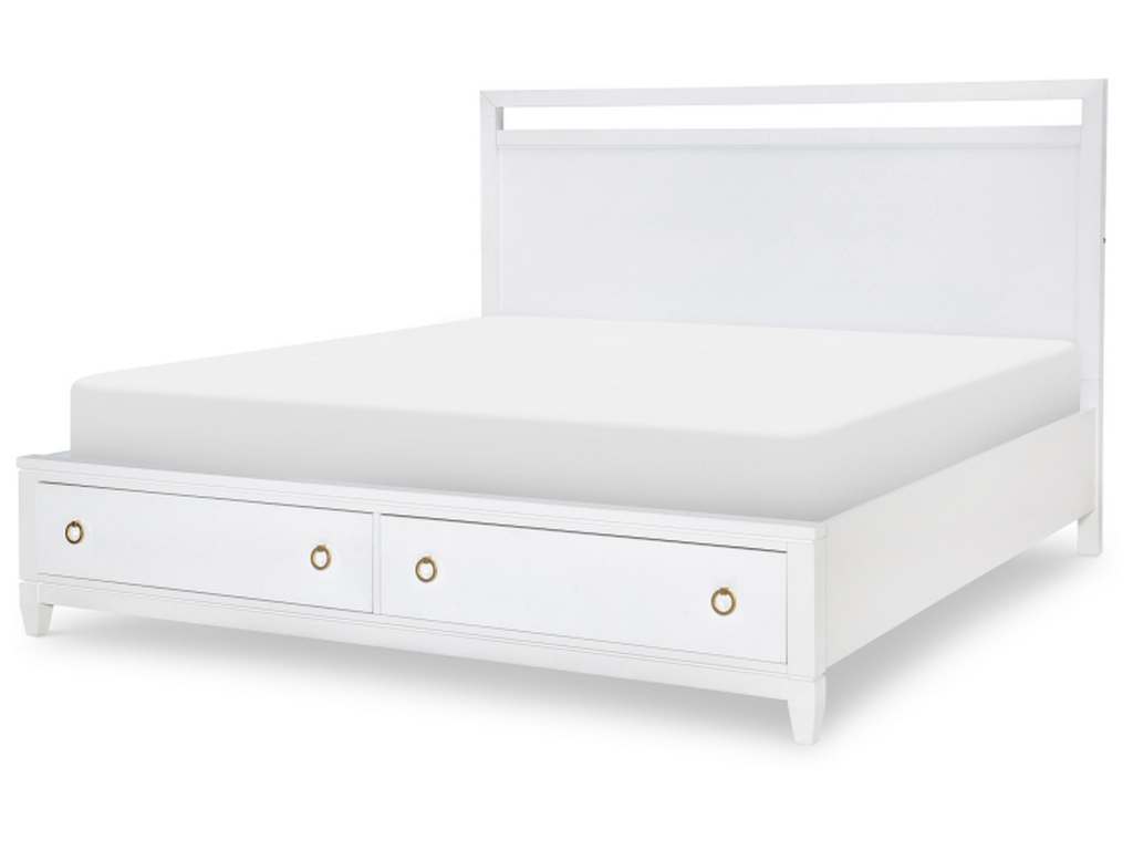 Legacy Classic 1160-4135K Summerland White Panel Bed with Storage Queen