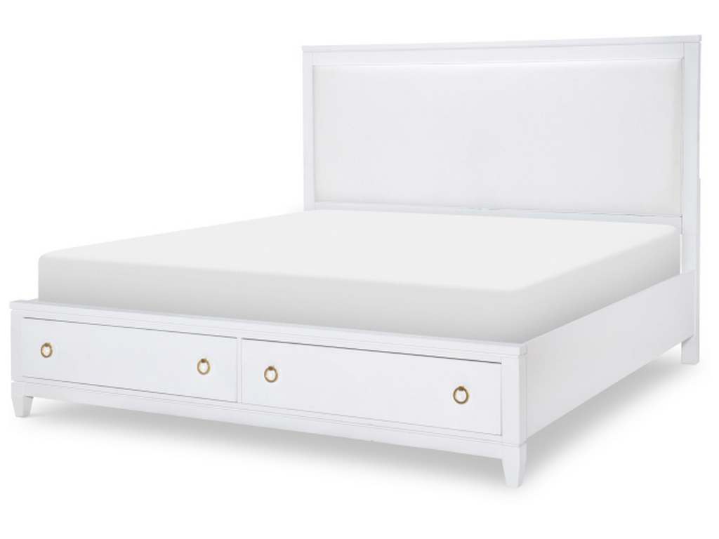 Legacy Classic 1160-4235K Summerland White Upholstered Bed with Storage Queen