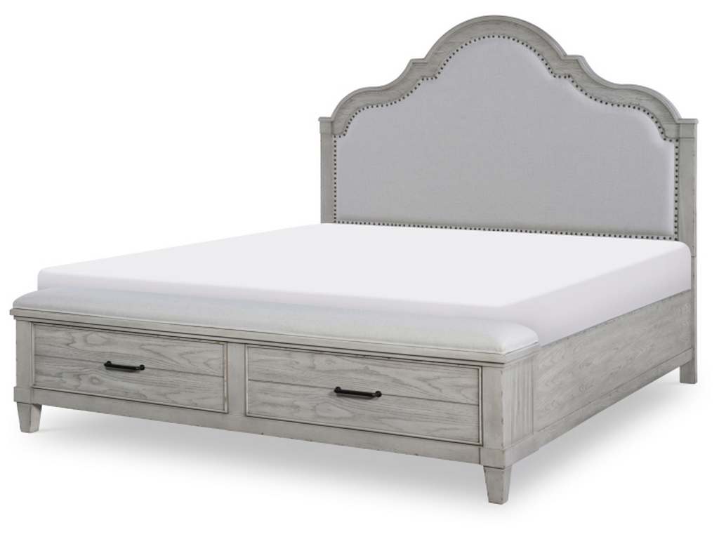 Legacy Classic 9360-4235K Belhaven Uph Panel Bed with Storage Footbaord Queen