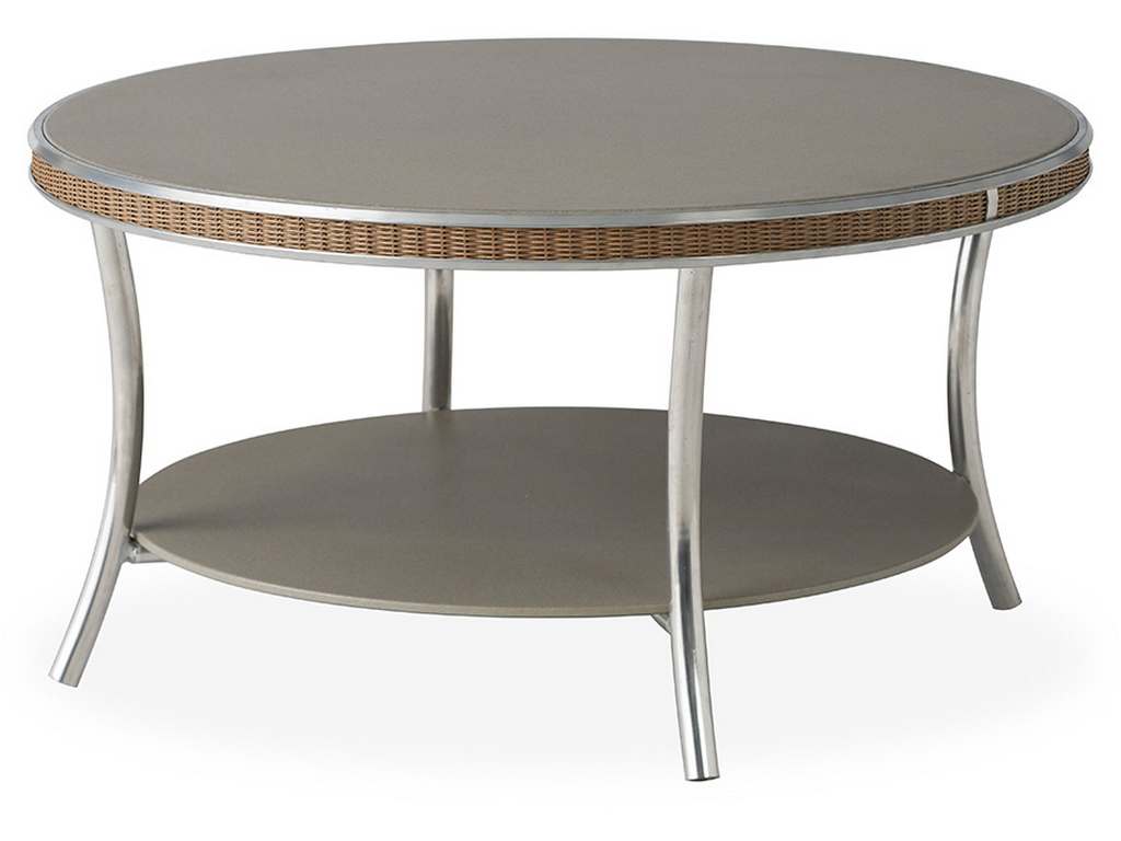 Lloyd Flanders 196044 Essence 33 Inch Round Cocktail Table with Reversible Glass