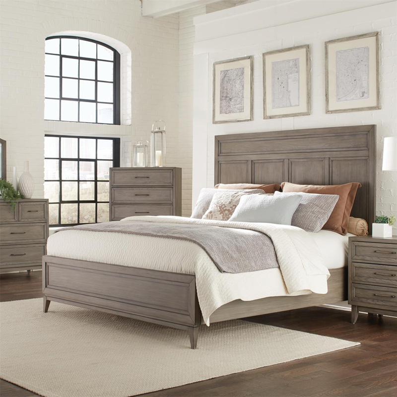 Riverside 46174 Vogue Panel Bed With, King Bed With Bench Footboard