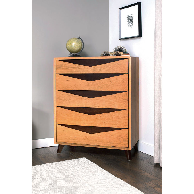 Simply Amish SSELR-04E Elroy 5 Drawer Chest 2 Tone Standard