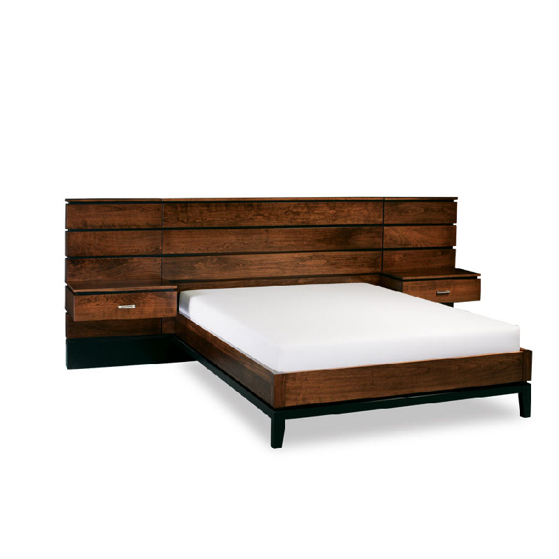 Simply Amish BBFRI-14B Frisco Panel Bed with 26 inch Attached Nightstands