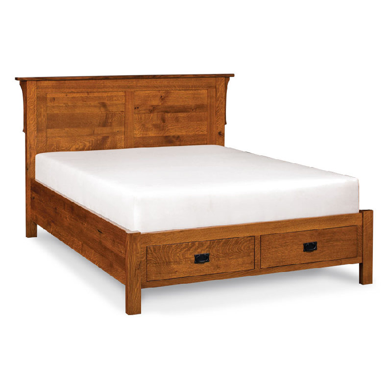 Simply Amish SBMIG-05F San Miguel Panel Bed with Footboard Storage