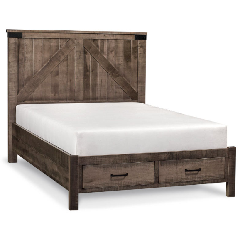 Simply Amish SBMOK-21F Montauk 2 Panel Bed with Footboard Storage